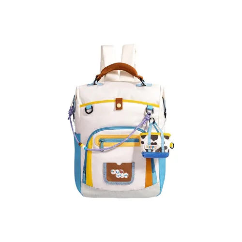 Miffy Ткань Рюкзак Женские Джинсовый синий Желто-розовый