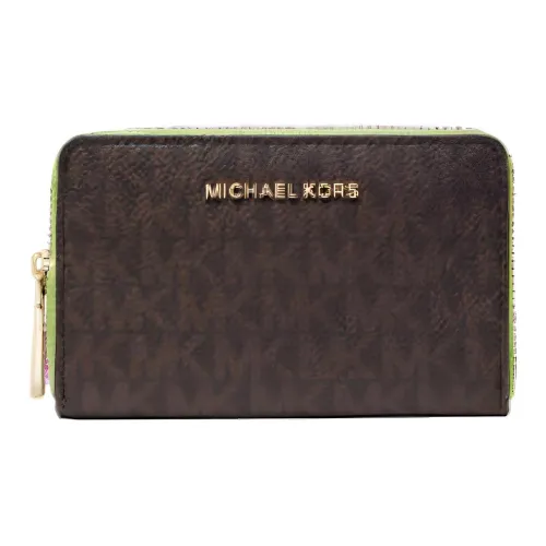 MICHAEL KORS Поливинилхлорид Монетница Сумка Маленькая Женская Коричневая и Зеленая