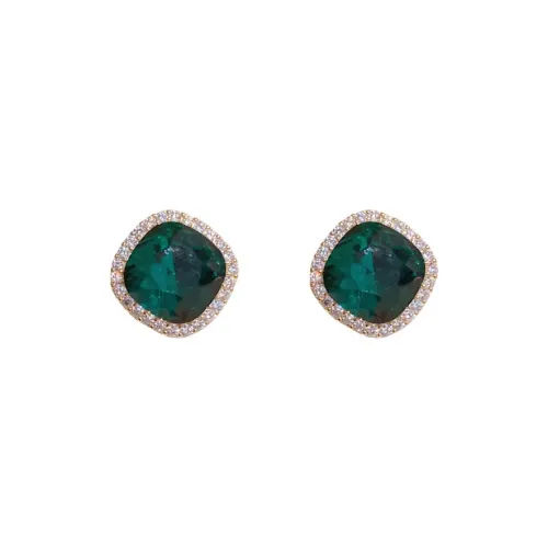 BONAS Микро Pave Ромб Серьги-гвоздики Женские