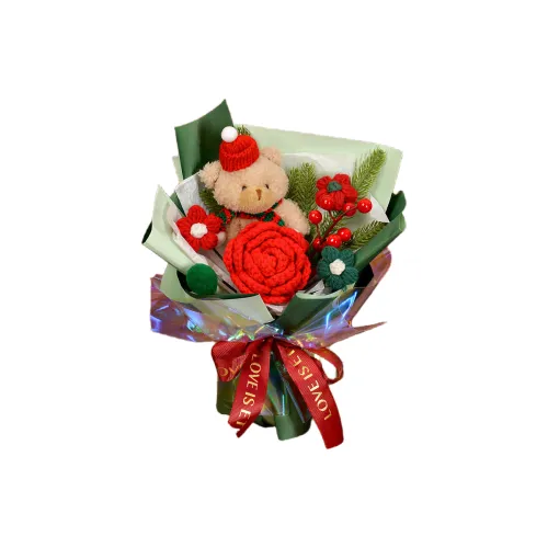 Pampered Journal Рождество Трикотажная ткань Букет Рождество Eve Яблоко Ткани вязаные Пряжа Цветочный дизайн Мини Украшение DIY Игрушки