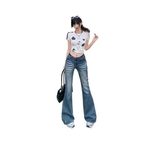 BELOVED STARRY Blue Tone Women's Jeans BELOVED STARRY Женские джинсы с синим оттенком