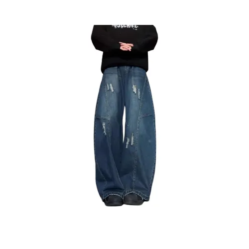 MORii Темно-синий Унисекс Джинсы