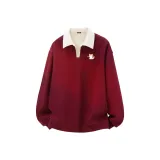 Бордовый (M Stack Кошка Лежащая на груди с логотипом)