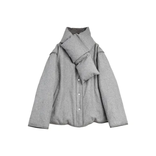 ELLE Темно-серый Двусторонний Женский Пуховик