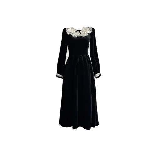 HUINIAN Длинное платье с длинными рукавами женское