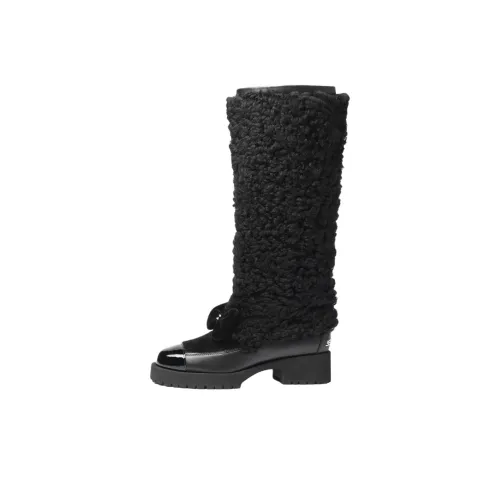 CHANEL COCO NEIGE серия 25N Колено Высокие Сноубутсы Женские Черные