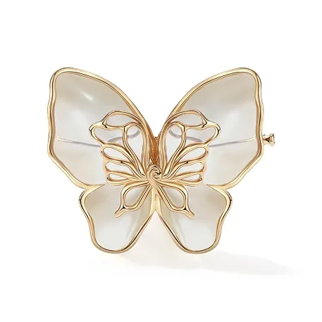 Retro Chic Brass Gold Plated Инкрустированный Crystal Luminous Бабочка Брошь Женские