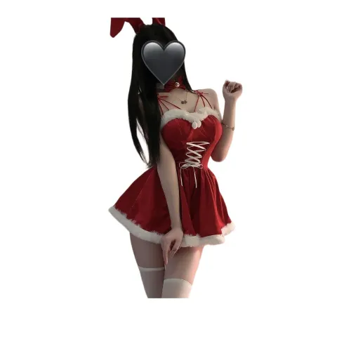 STYUW Красный Набор одежды Платье+Ободок+Ожерелье+В одном стиле Чулки Женские Пижамные комплекты