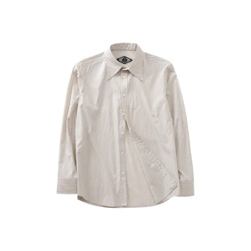 SOARIN YUPPIE Айвори Полосы Мужская Рубашка