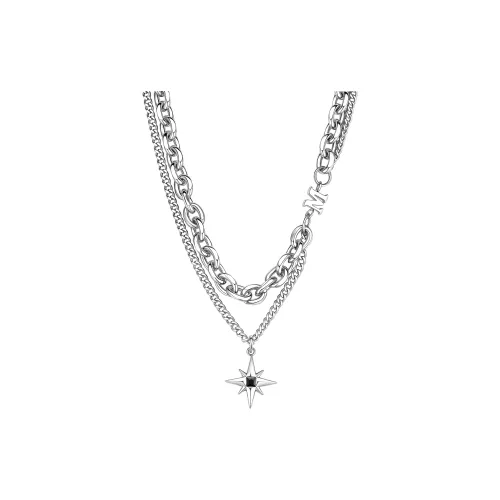 FAIRWHALE Титановые стальные цирконовые ожерелья унисекс