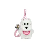 Розово-красные брелоки для слюни + белый плюшевый вест-хайленд