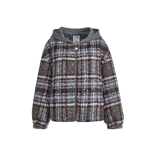 KUOSE Клетчатый Женский Короткий Пальто