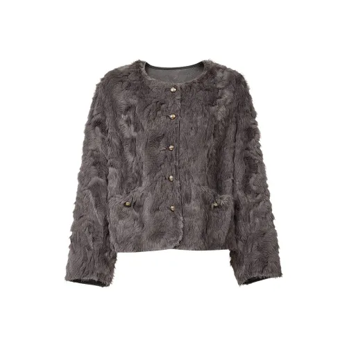 Hopeshow Темная тень Серый 074 Женские Меховые изделия