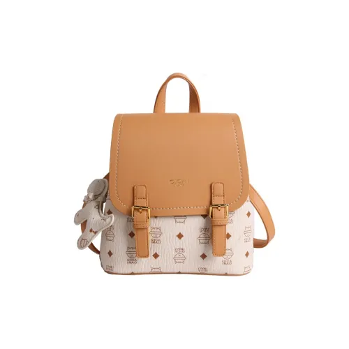 DIFFERENT FACES ПУ (полиуретан) Рюкзак Стандартный Женский Желтый