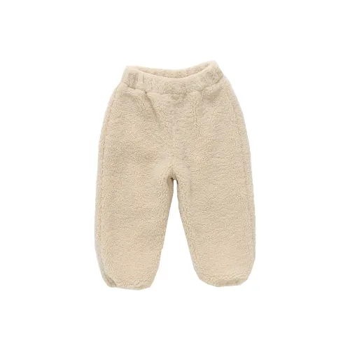 RHOBESAM Сентябрь Детская одежда Овечья шерсть Флис Линейные Брюки Овечья шерсть Флис Линейные Брюки Бежевый Kids Тренировочные Брюки