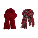 Однотонный Темно-Красный + Новый Год Красный