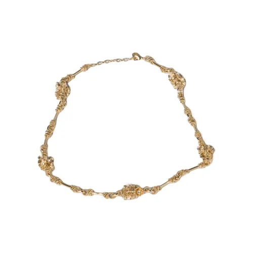 MIU MIU Brass Necklaces Унисекс Золото Кристалл