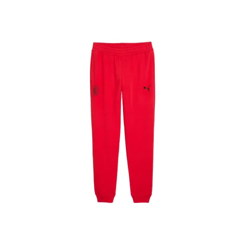 PUMA Red Men's Knitted Training Pants PUMA Красные Мужские Вязаные Спортивные Штаны