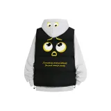 Белый, серый, черный флисовый свитшот с подкладкой + черный с белым логотипом жилет