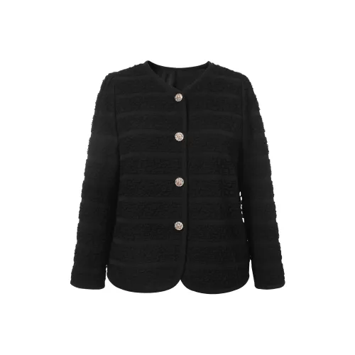 MSSHE Черное Женское Короткое Пальто