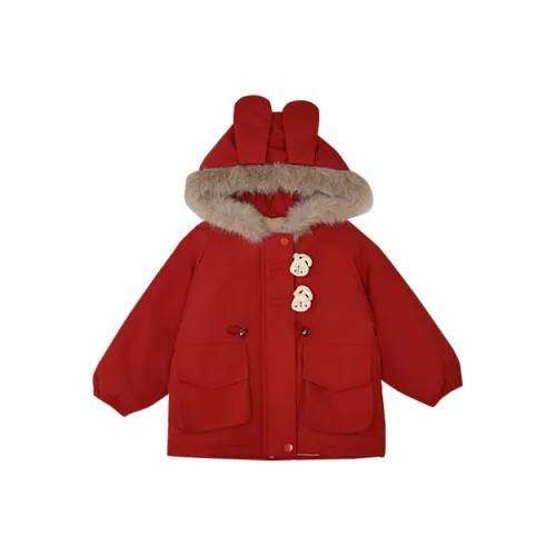 Деревянные дома ПАРКА Пальто Красный Дети Возраст 3-7 лет