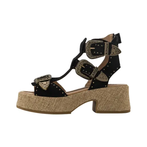 Сандалии в римском стиле Wonderful Couple 6 см женские черные