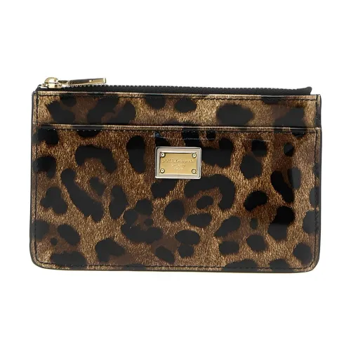 Dolce Gabbana Кошелек из телячьей кожи женский коричневый и черный