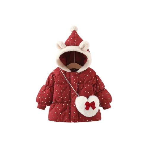 Деревянные дома Хлопковый пуховик Двухкомпонентный комплект Красный Для детей Возраст 3-7 лет