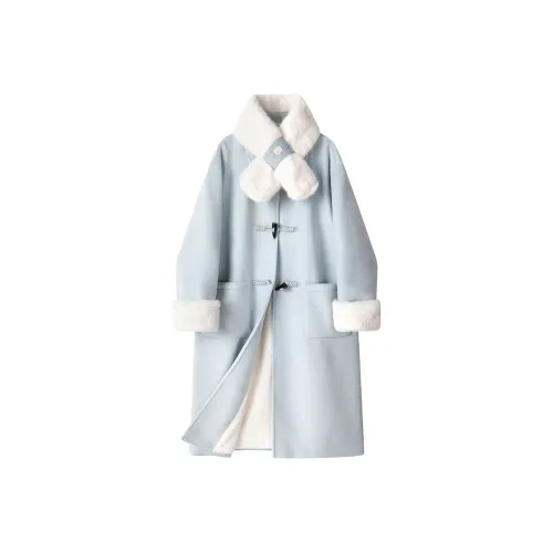 DITB Синий с Шарфом Женское Пальто