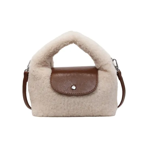 WRELS Плюшевая Сумка через плечо Женская Экрю Черный Хаки Розовый Коричневый