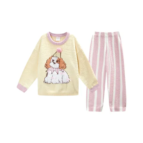 GUKOO Пижамный комплект женский кремовый желтый