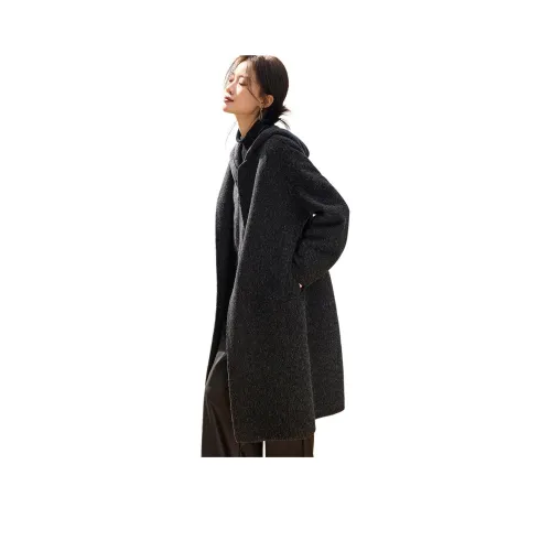 MOHANYIMEI Черное Серое Женское Пальто