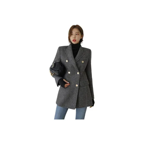 LANGQING Серый Бесплатная доставка On Бренд Наклеенный Женское пальто