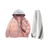 Розовый + Белый Фотиния Серый Брюки