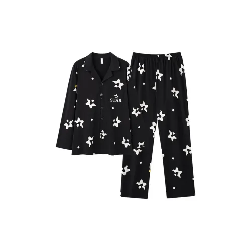 MULONGSHIJIA Черный Белый Цветовая схема Мужские Пижамные комплекты