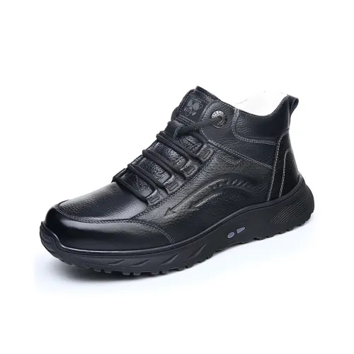 PLO CART Хлопок Обувь MID Топ Черный Мужской