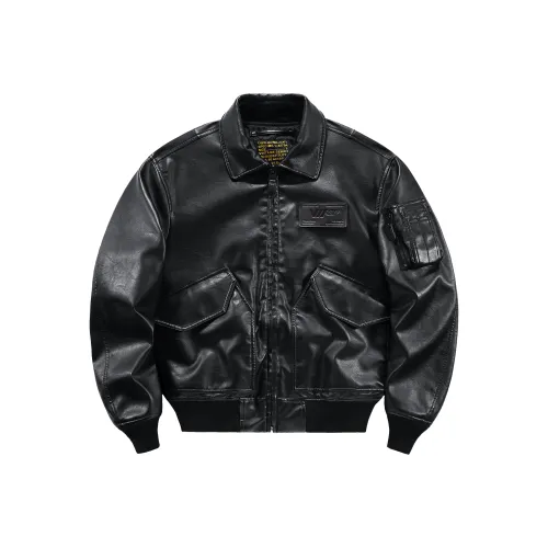 VIP Кожа Куртка Унисекс Черный