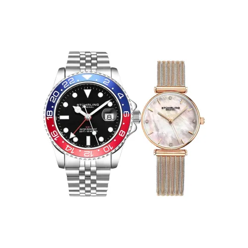 STUHRLING Кварцевые часы механизм ремешок из нержавеющей стали черный циферблат унисекс