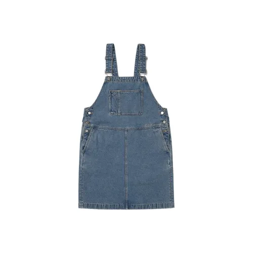 SNOW PEAK 25 Деним Общий Ван-Пис Без рукавов Платье Женские