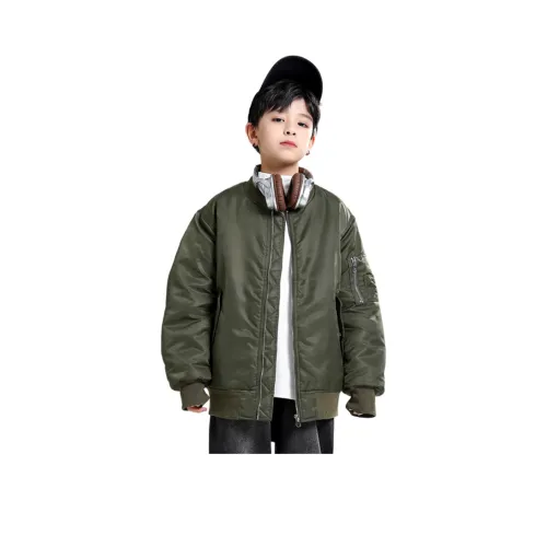 YUGUOGUO Армейский зеленый Школьный возраст Утеплённые куртки