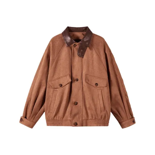 Shuya Коричневый Женские Бархатные Куртки