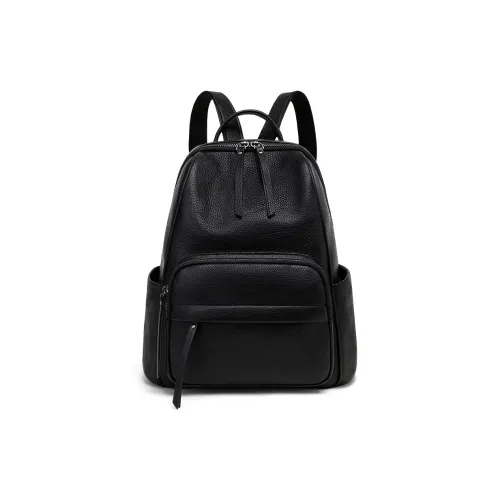 C°BANNER Рюкзак из коровьей кожи средний женский черный