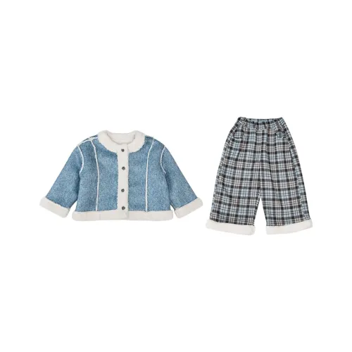 MUQINGQING Флисовое пальто + штаны для детей повседневная спортивная одежда