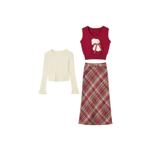 FABRIC PIG Красный Женские Комплекты с Юбкой