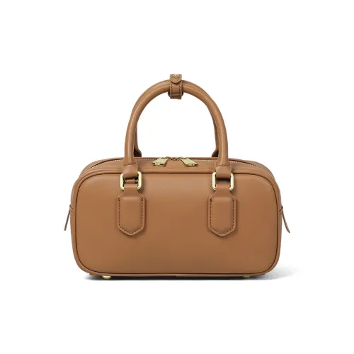 VINEY Сумка из коровьей кожи сумка через плечо сумка через плечо сумка для боулинга маленькая женская золотисто-коричневая