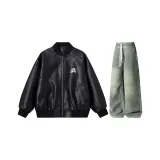 Комплект (черный топ+желтые грязевые штаны)