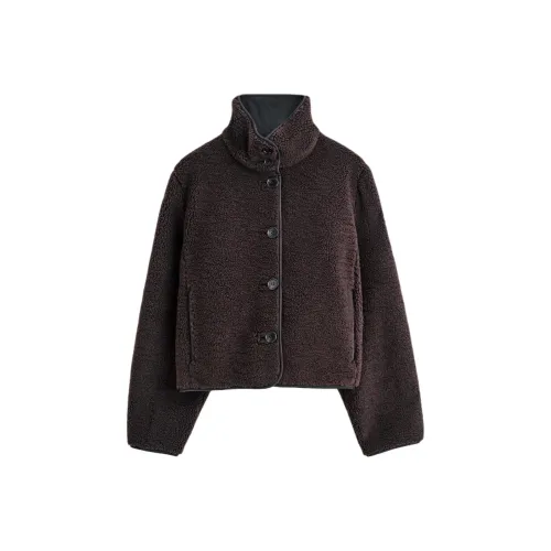 COS Темно-коричневый женский бархатный пиджак
