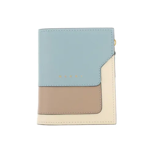 MARNI Телячья кожа Кошелек Женские Синий Коричневый Бежевый