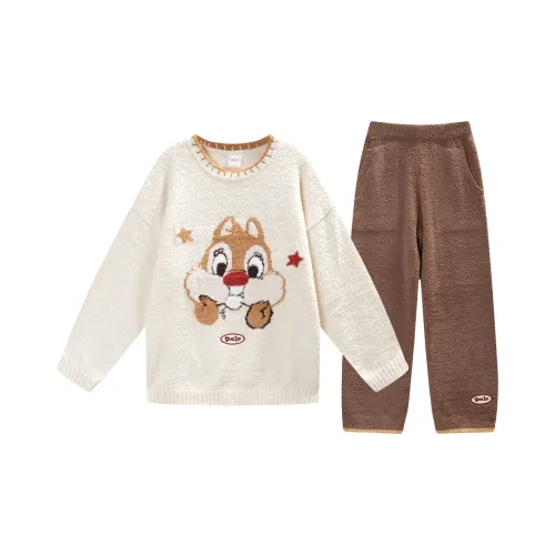 GUKOO x Disney Chip 'N Dale Winter Day Stickers Комплект Пижама Женский Светлый Хаки