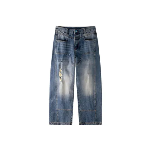 HUNZHI Ностальгические синие унисекс джинсы